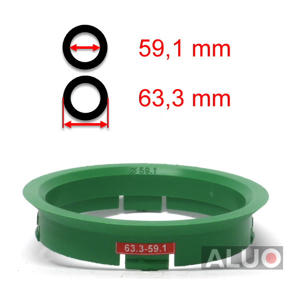 Anéis centralizadores 63,3 - 59,1 mm ( 63.3 - 59.1 ) - frete grátis