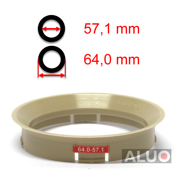 Anéis centralizadores 64,0 - 57,1 mm ( 64.0 - 57.1 ) - frete grátis