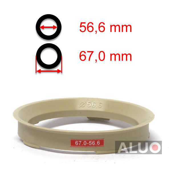 Anéis centralizadores 67,0 - 56,6 mm ( 67.0 - 56.6 ) - frete grátis