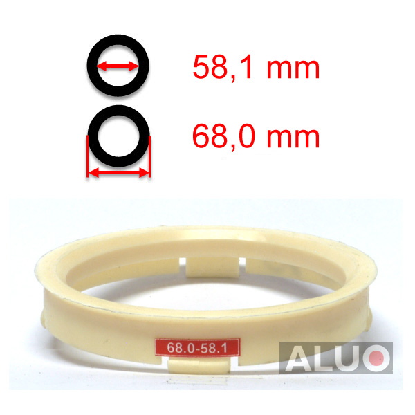 Anéis centralizadores 68,0 - 58,1 mm ( 68.0 - 58.1 ) - frete grátis