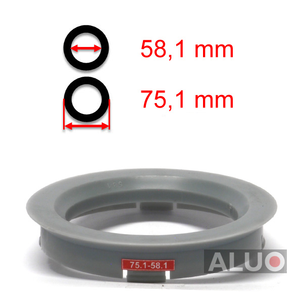 Anéis centralizadores 75,1 - 58,1 mm ( 75.1 - 58.1 ) - frete grátis