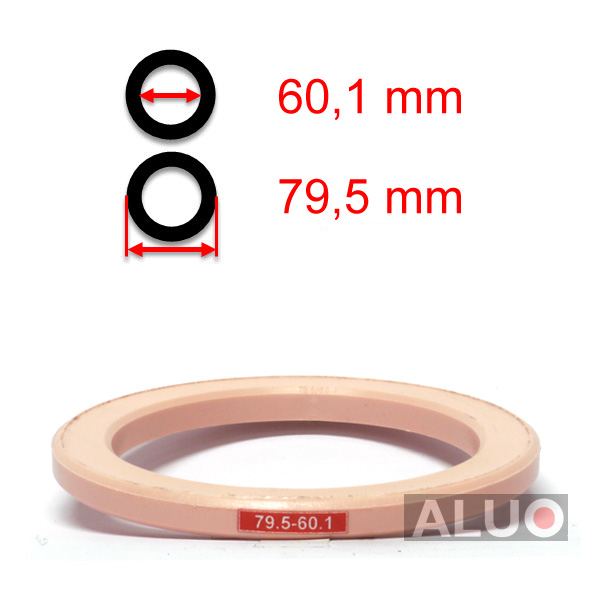 Anéis centralizadores 79,5 - 60,1 mm ( 79.5 - 60.1 ) - sem borda - frete grátis