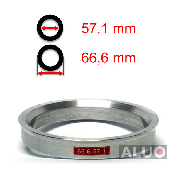 Anéis centralizadores alumínio 66,6 - 57,1 mm ( 66.6 - 57.1 ) - frete grátis