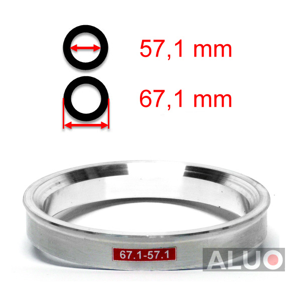 Anéis centralizadores de alumínio 67,1 - 57,1 mm ( 67.1 - 57.1 )