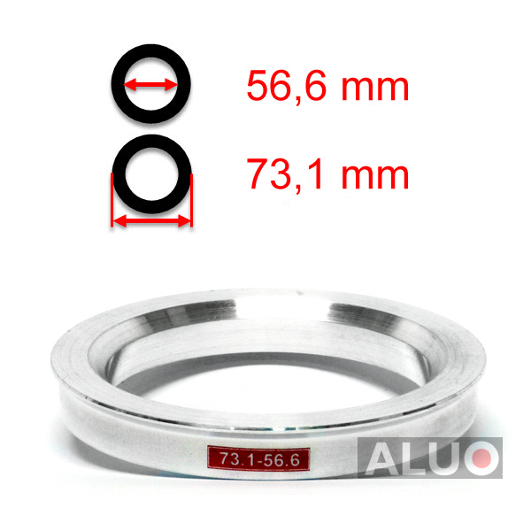 Anéis centralizadores de alumínio 73,1 - 56,6 mm ( 73.1 - 56.6 )