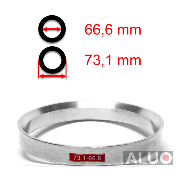 Anéis centralizadores de alumínio 73,1 - 66,6 mm ( 73.1 - 66.6 )