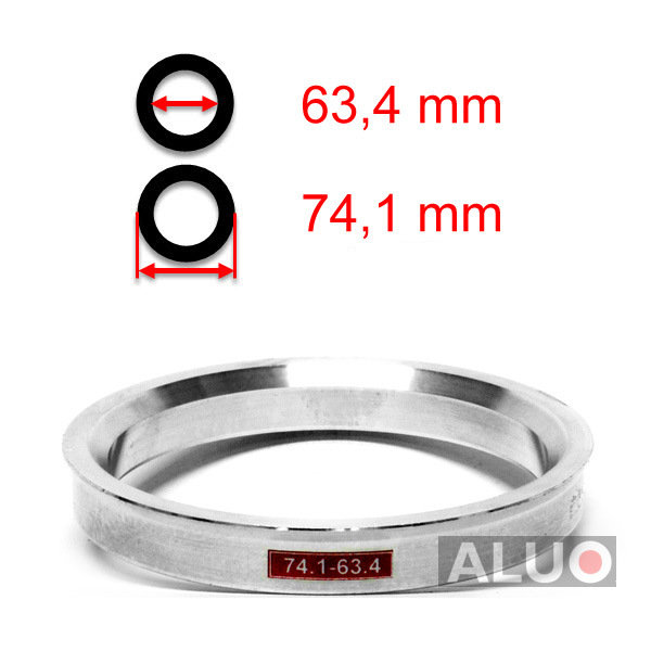 Anéis centralizadores de alumínio 74,1 - 63,4 mm ( 74.1 - 63.4 )