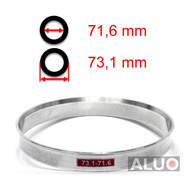 Anéis centralizadores de alumínio 73,1 - 71,6 mm ( 73.1 - 71.6 )