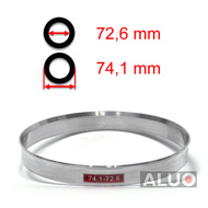 Anéis centralizadores de alumínio 74,1 - 72,6 mm ( 74.1 - 72.6 )